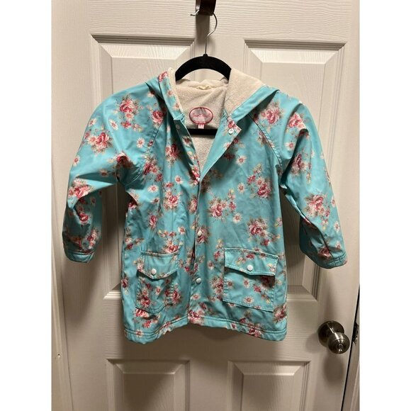 Powell Craft | Raincoat Blue Floral Sz 6-7 - Picture 1 of 7